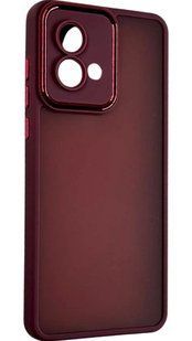 TPU чохол Luxury Metal Lens на Motorola G84 бордовий 094629 фото