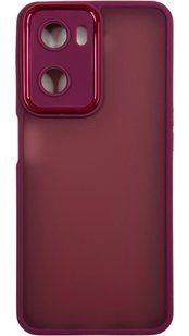 TPU чохол Luxury Metal Lens на OPPO A77 5G бордовий 90593 фото