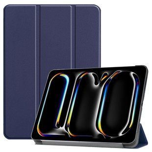 Кожаный чехол книжка Crazy Horse на планшет iPad Pro 13 (2024) 13" / синий 097550 фото