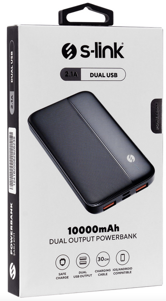 Повербанк Power Bank S-Link ip-G10N 10000 mAh (2.1A 2USB) чорний 087024 фото