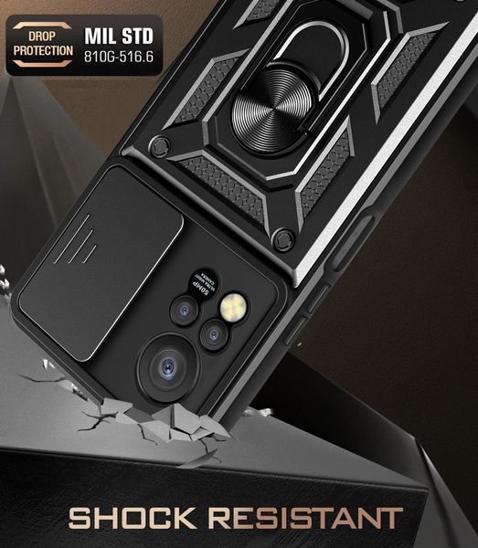 PC + TPU чехол Camshield Armor для Infinix Hot 11S / черный 089244 фото
