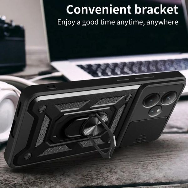 PC + TPU чехол Camshield Armor для Realme GT 6T / серебристый 098042 фото