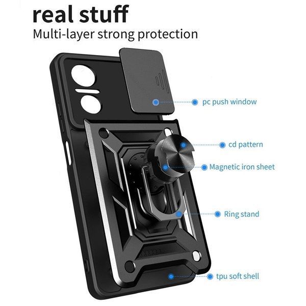 PC + TPU чохол Camshield armor для Huawei Nova 9 SE / сріблястий 89446 фото