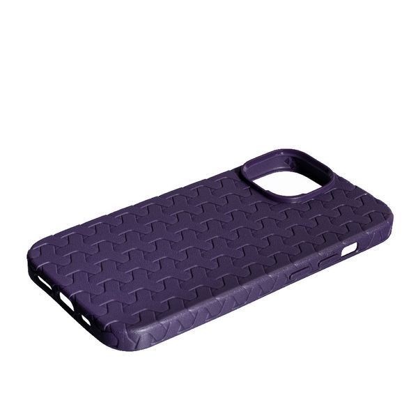 Чохол силіконовий Leather Case Weaving для iPhone 15 Plus фіолетовий 092405 фото