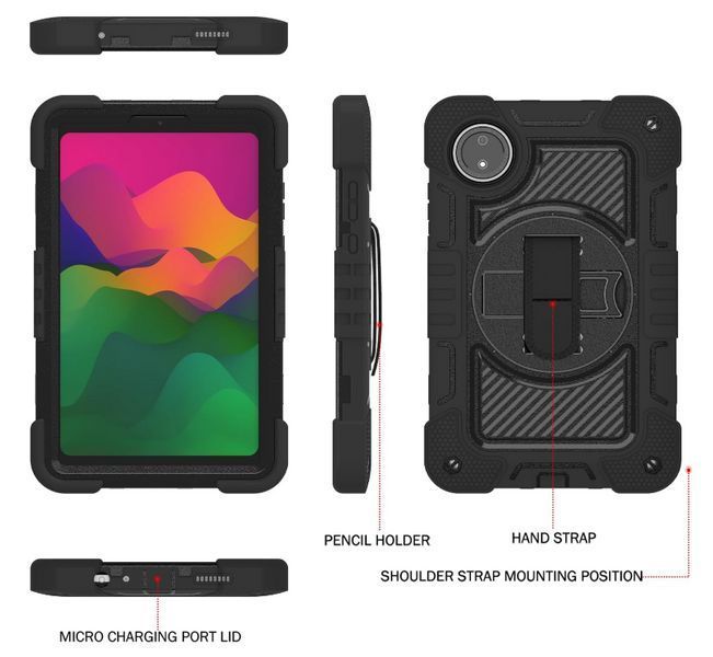 Чехол Carbon Armor Tablet на планшет Xiaomi Redmi Pad SE (8.7") / черный 200862 фото