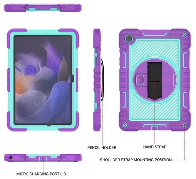PC + TPU чехол Carbon Armor Tablet на планшет Samsung Galaxy Tab A9 Plus (11") / фиолетовый 200900 фото