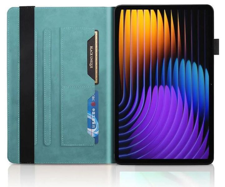 Чехол книжка Wood Book на планшет Poco Pad X1 (11.2") / голубой 100947 фото
