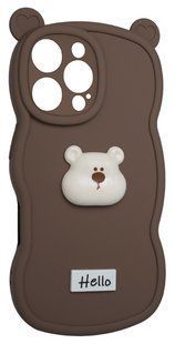 Силіконовий 3D чохол Hello Bear для iPhone 16 Pro / brown 202477 фото