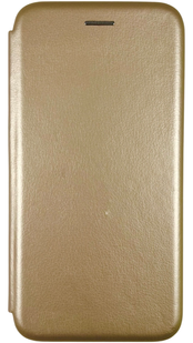 Кожаный чехол книжка Elegant на Motorola E6i (на мото е6и) золотистый 85398 фото