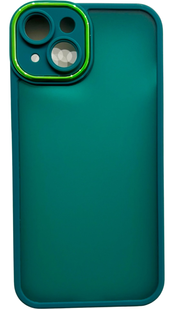 TPU чохол Luxury Metal Lens на iPhone 14 (на айфон 14) зелений 086420 фото