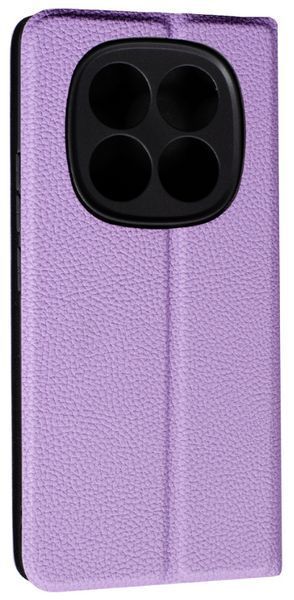 Кожаный чехол книжка Fibra case на Xiaomi Redmi Note 14 Pro (4G) / фиолетовый 203008 фото