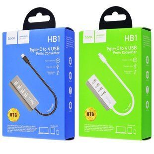 Hub переходник Hoco HB1 (Type-C to USB2.0*4) 80571 фото