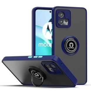 TPU чехол накладка Matte Ring Magnit для Motorola G72 синий 094812 фото