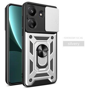 PC + TPU чехол Armor Camshield для Xiaomi Redmi 13C / серебристый 094059 фото