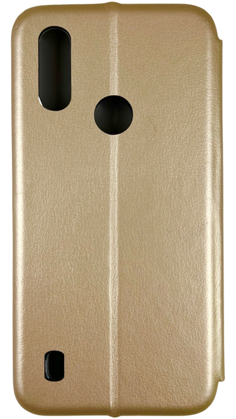 Шкіряний чохол-книжка Elegant на Motorola E6i (на мото е6і) золотистий 85398 фото