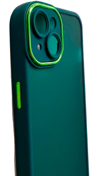 TPU чохол Luxury Metal Lens на iPhone 14 (на айфон 14) зелений 086420 фото