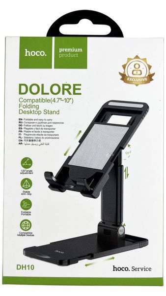 Підставка для телефона та планшета Hoco DH10 Dolore mobile чорний 87025 фото