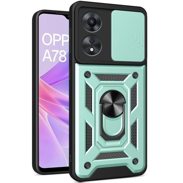 PC + TPU чехол Camshield armor для Oppo A78 4G (CPH2565) / зеленый 092356 фото