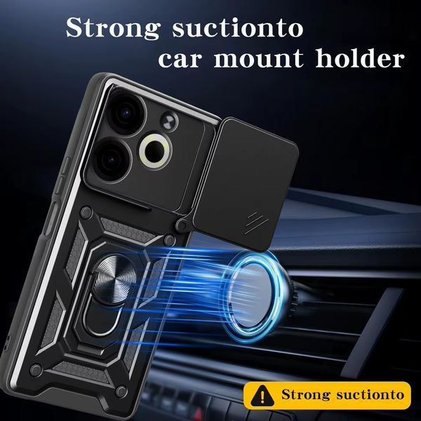 PC + TPU чехол Camshield Armor для Tecno Pova 6 Neo / черный 098011 фото