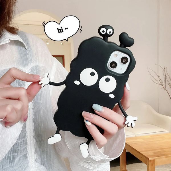 Силіконовий 3D чохол Good Monster для iPhone 13 Pro Max/чорний 099526 фото