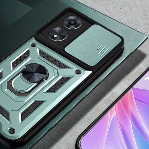 PC + TPU чехол Camshield armor для Oppo A78 4G (CPH2565) / зеленый 092356 фото