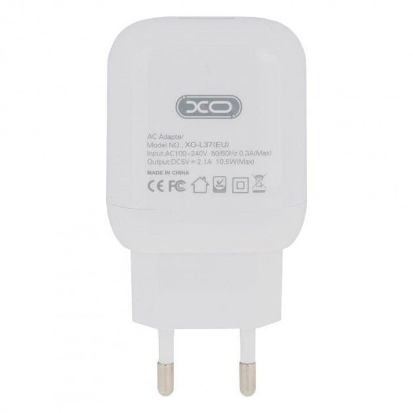 СЗП XO L37 QC (1USB/2.1A) білий 85687 фото