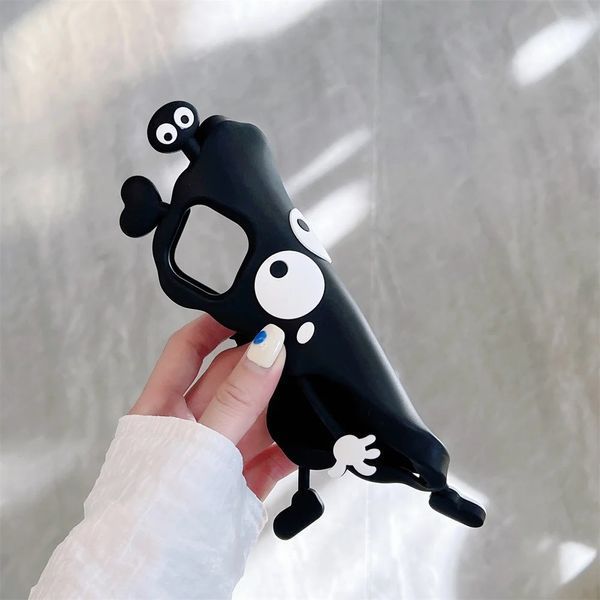 Силіконовий 3D чохол Good Monster для iPhone 13 Pro Max/чорний 099526 фото