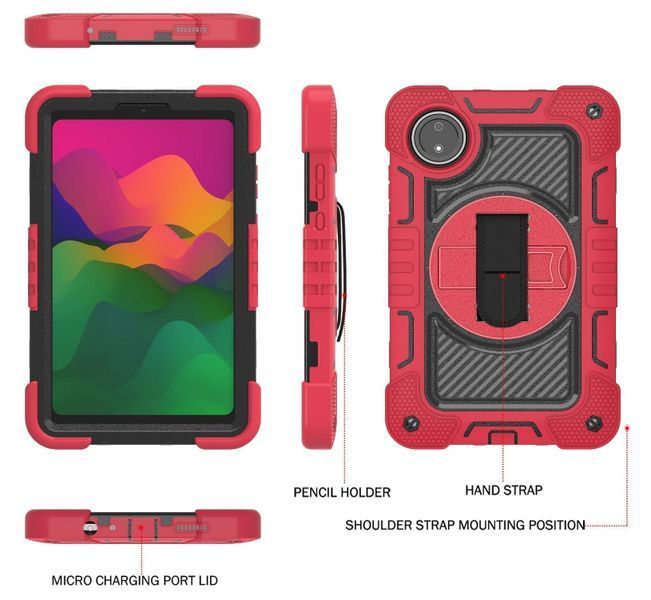 Чехол Carbon Armor Tablet на планшет Xiaomi Redmi Pad SE (8.7") / красный 200863 фото