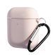 Силіконовий чохол з карабіном для AirPods 1/2 (with fibra) Pink Sand 096969 фото 1