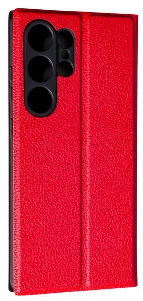 Шкіряний чохол книжка Fibra case на Samsung Galaxy S25 Ultra / червоний 202132 фото