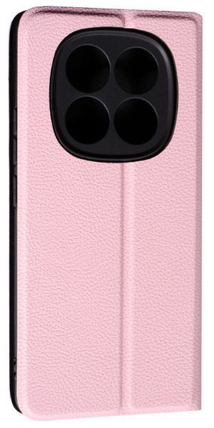 Шкіряний чохол-книжка Fibra case на Xiaomi Redmi Note 14 Pro (4G) / рожевий 203009 фото