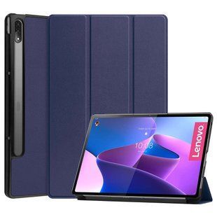 Кожаный чехол книжка Crazy Horse для Lenovo Tab P12 Pro (12.6") / синий 090050 фото