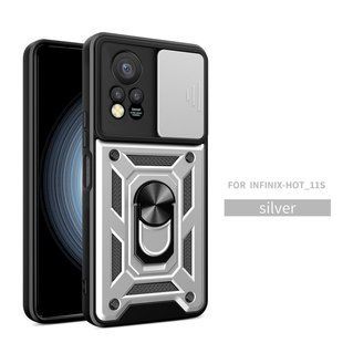 PC + TPU чехол Camshield Armor для Infinix Hot 11S / серебристый 089246 фото