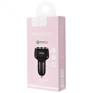 Автомобильная зарядка Hoco Z15B Kuso QC3.0 3USB черный 16393 фото