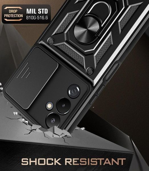 PC + TPU чехол Camshield armor для Tecno POVA 4 / серебристый 089296 фото