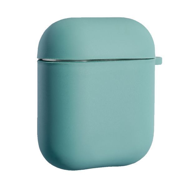 Силіконовий чохол із карабіном для AirPods 1/2 (with fibra) Green 096970 фото