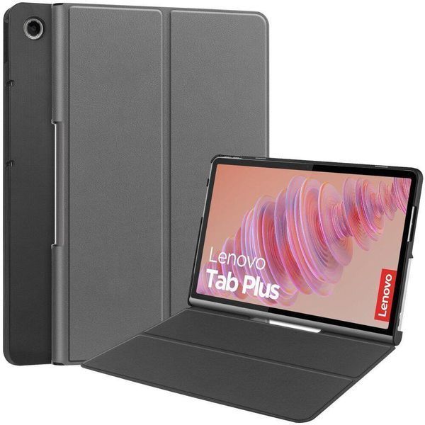 Шкіряний чохол книжка Crazy Horse на планшет Lenovo Tab Plus (11.5")/сірий 098902 фото