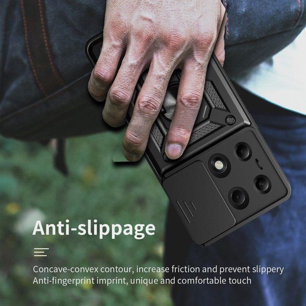 PC + TPU чохол Camshield armor на Xiaomi Redmi Note 13 Pro (4G) / чорний 095778 фото