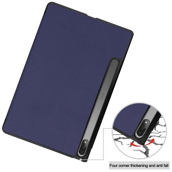 Шкіряний чохол книжка Crazy Horse для Lenovo Tab P12 Pro (12.6") / синій 090050 фото