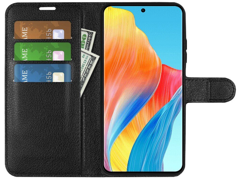 Чехол книжка Lichee для OPPO A98 5G черный 089899 фото