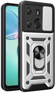PC + TPU чохол Camshield armor для Tecno Pop 7 Pro / сріблястий 095104 фото