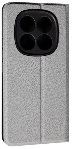 Шкіряний чохол-книжка Fibra case на Xiaomi Redmi Note 14 Pro (4G) / сірий 203010 фото