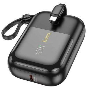 Повербанк Power Bank с встроенными кабелями Hoco Q20 10000mAh (кабели Type-C и Lightning / разъём Type-C) 096185 фото