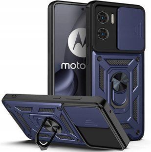 PC + TPU чехол Camshield armor для Motorola E22 / синий 89398 фото