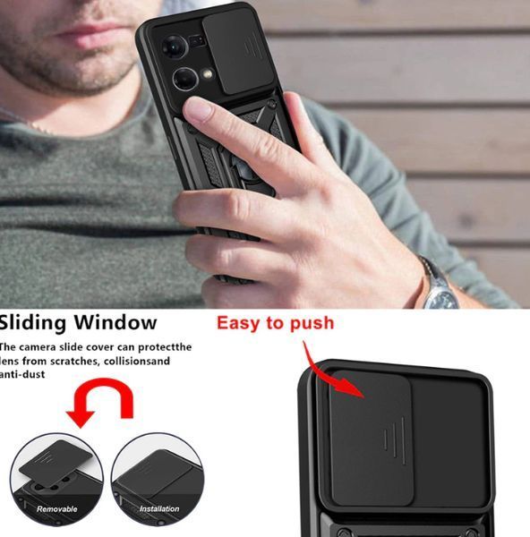 PC + TPU чохол Camshield armor для Tecno Pop 7 Pro / сріблястий 095104 фото