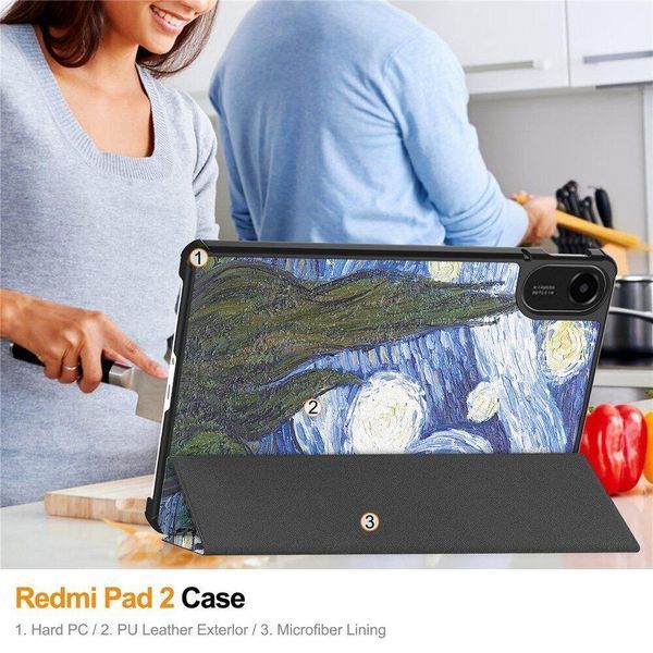 Чехол книжка Crazy Horse на Xiaomi Redmi Pad 2 (11") / good night 100008 фото