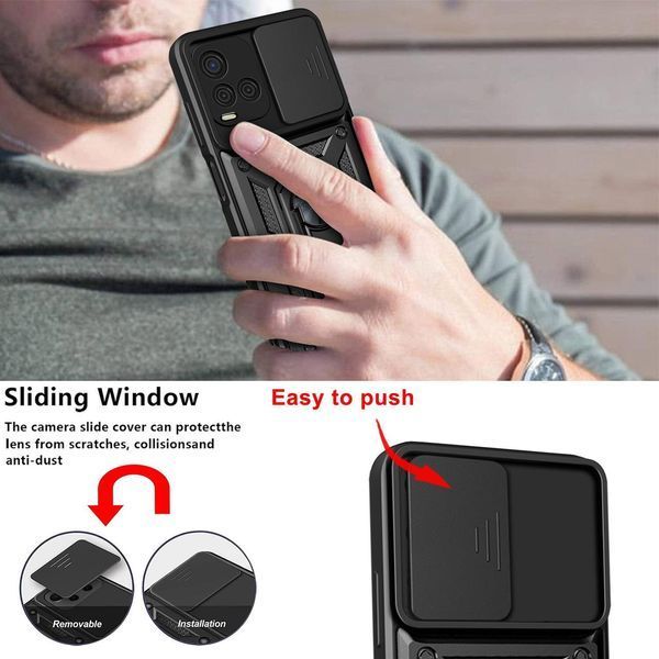 PC + TPU чехол Camshield armor для Vivo Y33s / серебристый 89449 фото