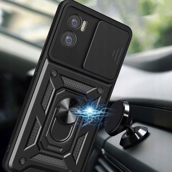 PC + TPU чехол Camshield armor для Motorola E22 / синий 89398 фото