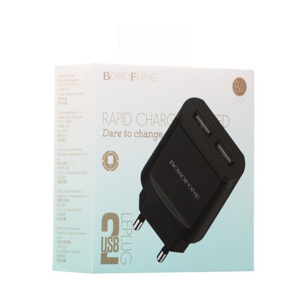Мережеве ЗП Borofone BA8A 2USB 2.1A (2 кольори) 16729 фото