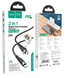 USB кабель HOCO U95 Freeway Type-C to Type-C/Lightning (3A, 20W, 1.2m) чорний 87226 фото 2